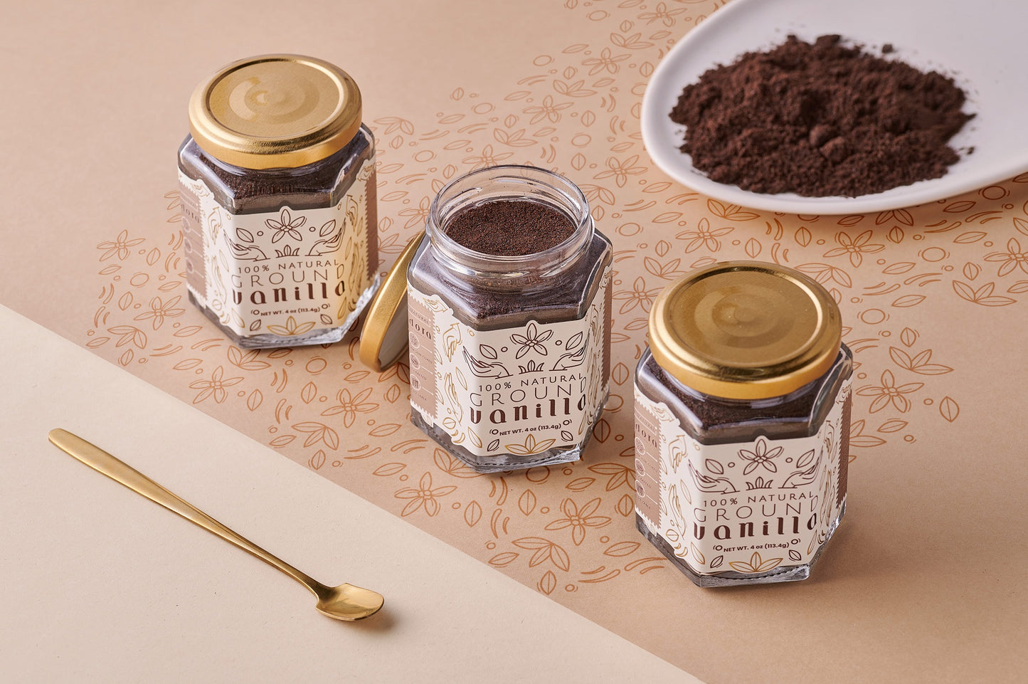 100% Natural Ground Vanilla - Pure Tahitian Vanilla Bean Powder