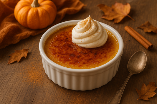 Pumpkin Spice Crème Brûlée with Dadora Vanilla