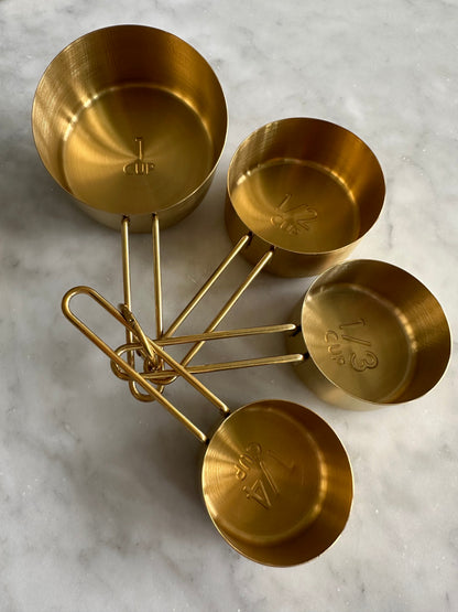 Gold Measuring Cups & Spoons for Bakers