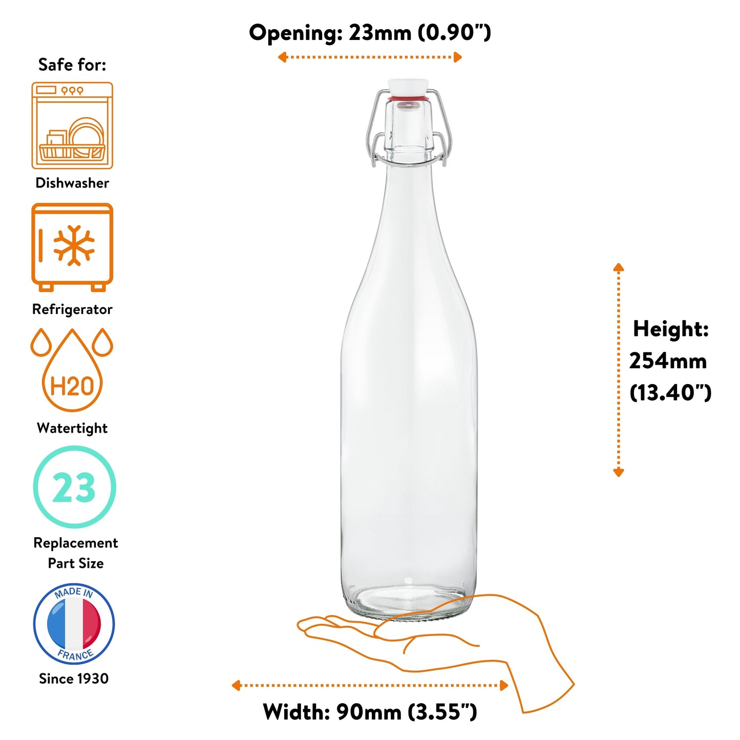 Le Parfait French Glass Swing-Top Bottle for Vanilla Extract