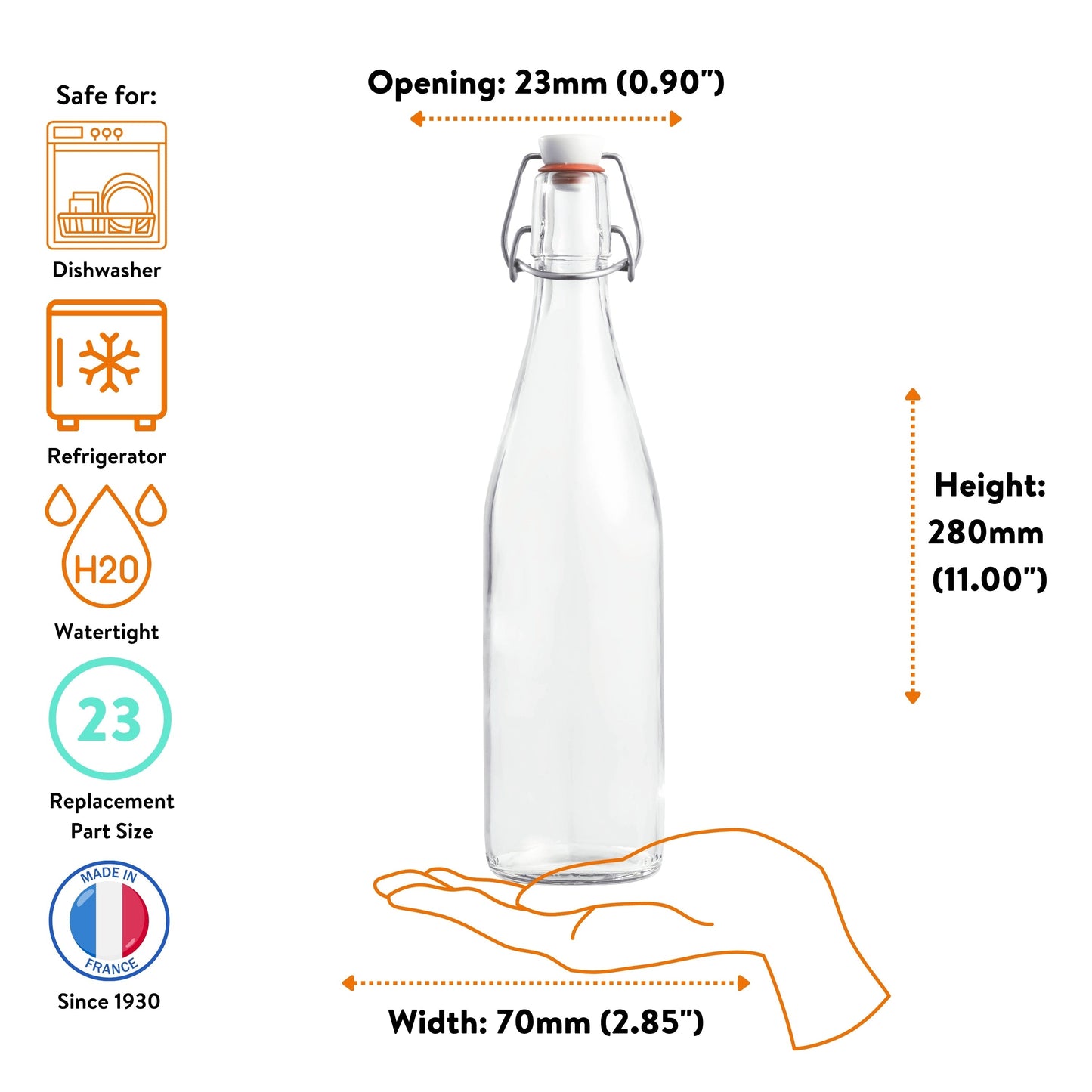 Le Parfait French Glass Swing-Top Bottle for Vanilla Extract